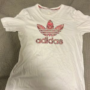 Adidas white girls tee size large